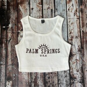 SHEIN Palm Springs U.S.A. Cropped Tank Top